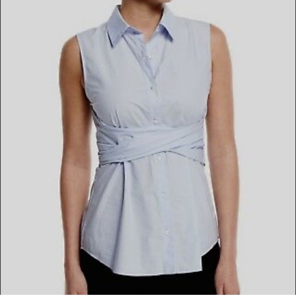 Derek Lam 10 Crosby twist front shirt size 6